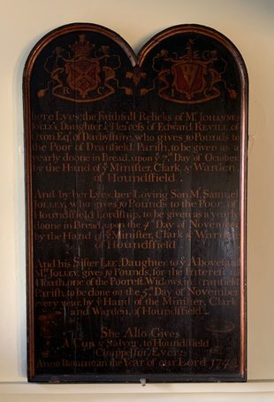 A charity board situated in the Gallery